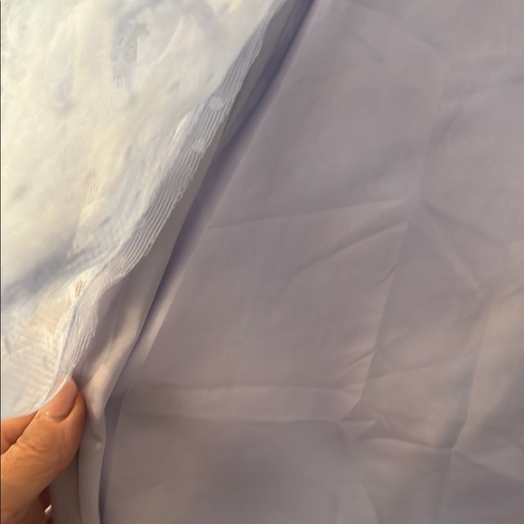 Elegant Blue Ruffled Prom Dress - Picture 7 of 13